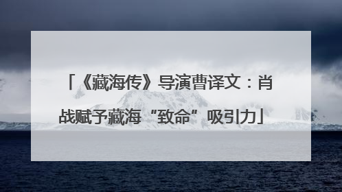 《藏海传》导演曹译文：肖战赋予藏海“致命”吸引力