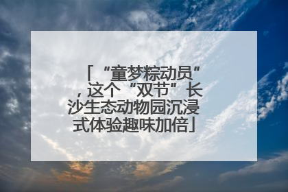 “童梦粽动员”，这个“双节”长沙生态动物园沉浸式体验趣味加倍
