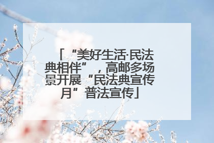 “美好生活·民法典相伴”，高邮多场景开展“民法典宣传月”普法宣传