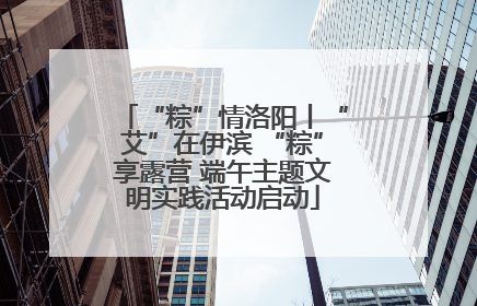 “粽”情洛阳丨“艾”在伊滨 “粽”享露营 端午主题文明实践活动启动