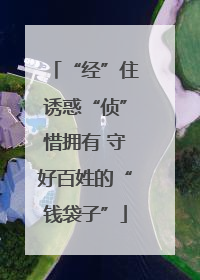 “经”住诱惑“侦”惜拥有 守好百姓的“钱袋子”