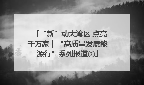 “新”动大湾区 点亮千万家｜“高质量发展能源行”系列报道③