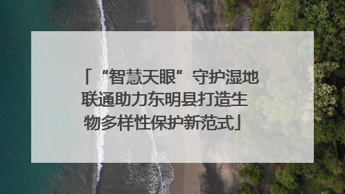 “智慧天眼”守护湿地 联通助力东明县打造生物多样性保护新范式
