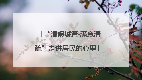 “温暖城管·满意清疏”走进居民的心里