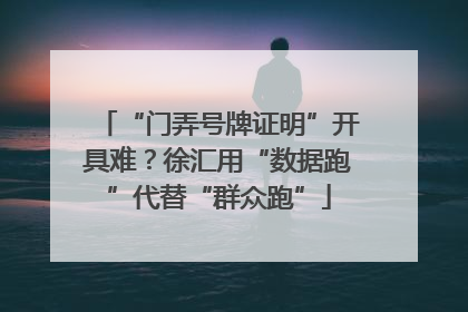 “门弄号牌证明”开具难？徐汇用“数据跑”代替“群众跑”