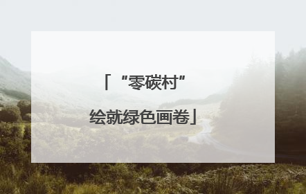 “零碳村” 绘就绿色画卷