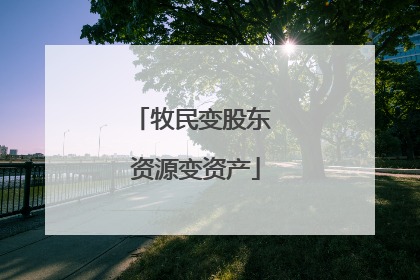 牧民变股东 资源变资产