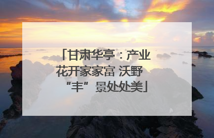 甘肃华亭：产业花开家家富 沃野“丰”景处处美
