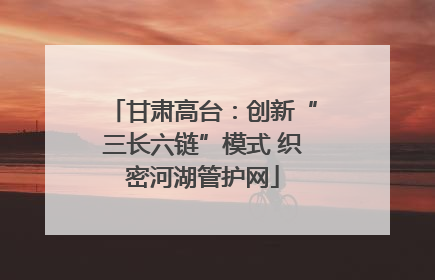 甘肃高台：创新“三长六链”模式 织密河湖管护网