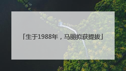 生于1988年，马丽拟获提拔