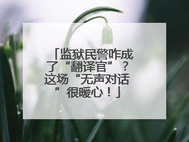监狱民警咋成了“翻译官”？这场“无声对话”很暖心！