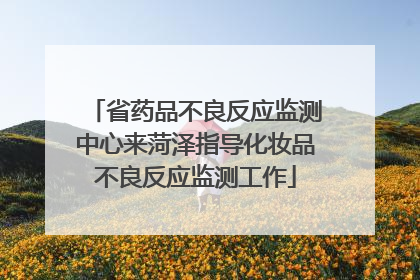 省药品不良反应监测中心来菏泽指导化妆品不良反应监测工作