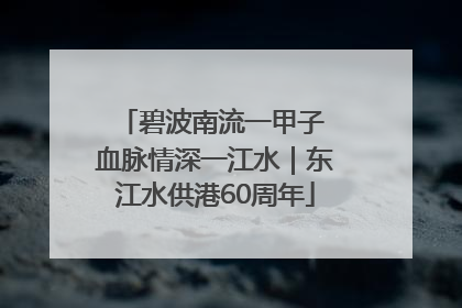 碧波南流一甲子 血脉情深一江水｜东江水供港60周年