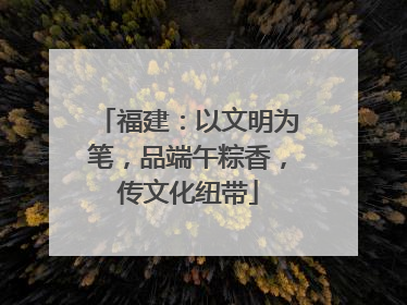 福建：以文明为笔，品端午粽香，传文化纽带
