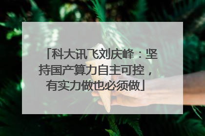 科大讯飞刘庆峰：坚持国产算力自主可控，有实力做也必须做