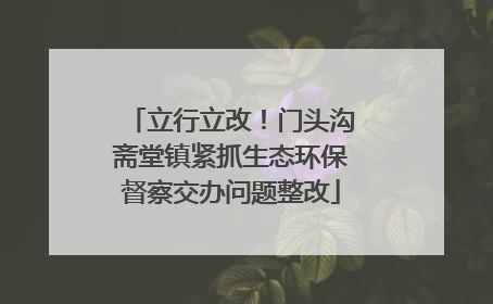立行立改！门头沟斋堂镇紧抓生态环保督察交办问题整改