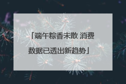 端午粽香未散 消费数据已透出新趋势
