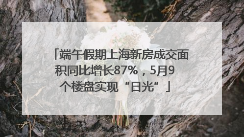 端午假期上海新房成交面积同比增长87%，5月9个楼盘实现“日光”