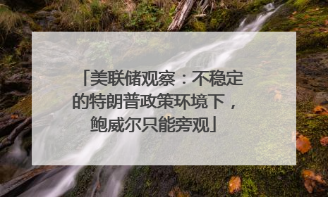 美联储观察：不稳定的特朗普政策环境下，鲍威尔只能旁观