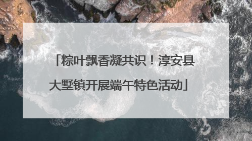 粽叶飘香凝共识！淳安县大墅镇开展端午特色活动