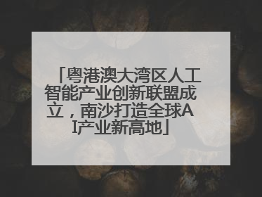 粤港澳大湾区人工智能产业创新联盟成立，南沙打造全球AI产业新高地