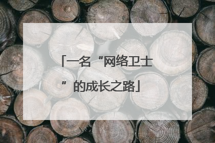 一名“网络卫士”的成长之路