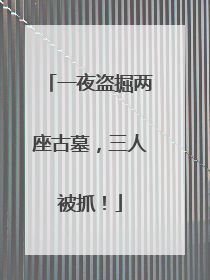 一夜盗掘两座古墓，三人被抓！