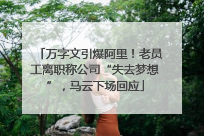 万字文引爆阿里！老员工离职称公司“失去梦想”，马云下场回应