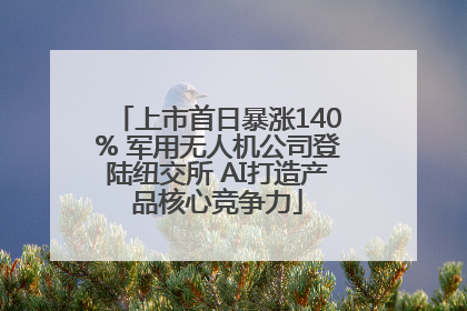 上市首日暴涨140% 军用无人机公司登陆纽交所 AI打造产品核心竞争力