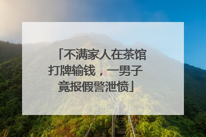 不满家人在茶馆打牌输钱，一男子竟报假警泄愤