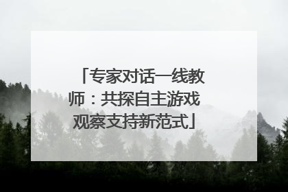 专家对话一线教师：共探自主游戏观察支持新范式