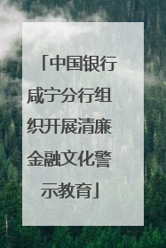 中国银行咸宁分行组织开展清廉金融文化警示教育