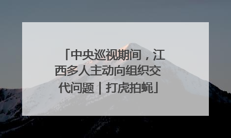 中央巡视期间，江西多人主动向组织交代问题｜打虎拍蝇