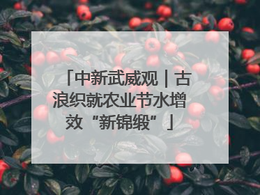 中新武威观｜古浪织就农业节水增效“新锦缎”