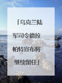 乌克兰陆军司令德拉帕特宣布将继续留任