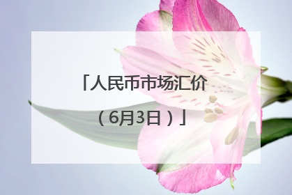 人民币市场汇价（6月3日）