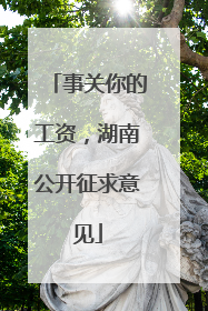 事关你的工资，湖南公开征求意见
