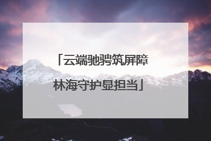 云端驰骋筑屏障 林海守护显担当
