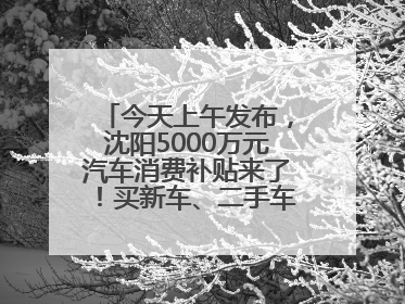 今天上午发布，沈阳5000万元汽车消费补贴来了！买新车、二手车都能领！