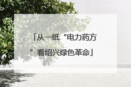 从一纸“电力药方”看绍兴绿色革命