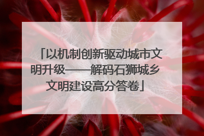 以机制创新驱动城市文明升级——解码石狮城乡文明建设高分答卷