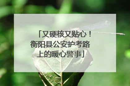 又硬核又贴心！衡阳县公安护考路上的暖心警事