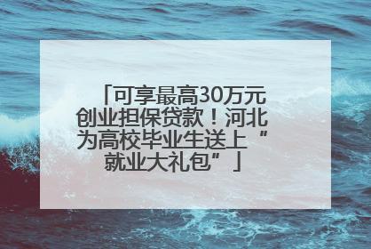 可享最高30万元创业担保贷款！河北为高校毕业生送上“就业大礼包”