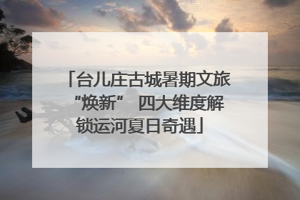 台儿庄古城暑期文旅“焕新” 四大维度解锁运河夏日奇遇