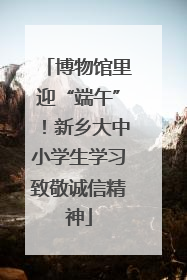 博物馆里迎“端午”！新乡大中小学生学习致敬诚信精神