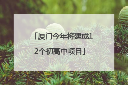 厦门今年将建成12个初高中项目