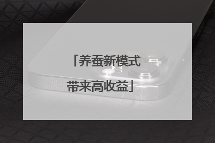 养蚕新模式带来高收益