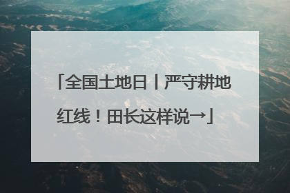 全国土地日丨严守耕地红线！田长这样说→