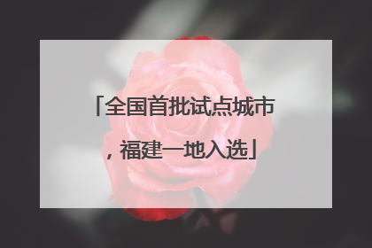 全国首批试点城市，福建一地入选