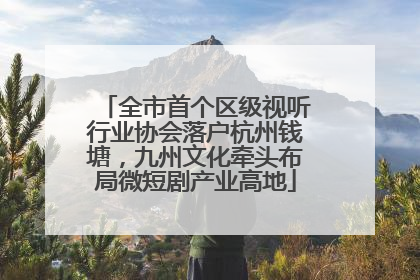 全市首个区级视听行业协会落户杭州钱塘，九州文化牵头布局微短剧产业高地